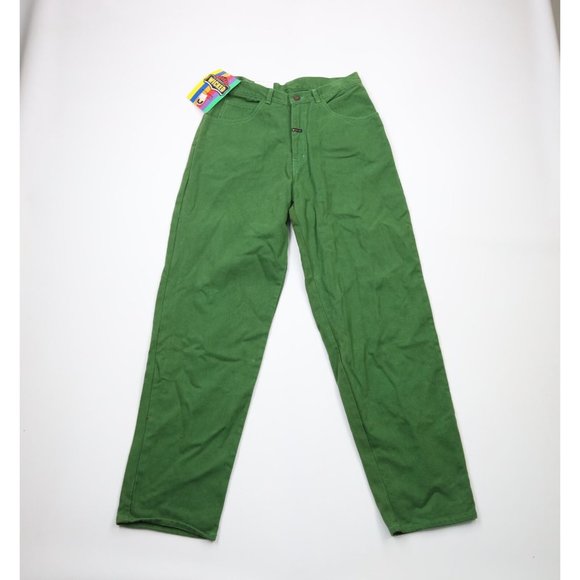 NOS Vintage 90s Streetwear Mens 31x33 Baggy Loose Fit Wide Leg Denim Jeans Green